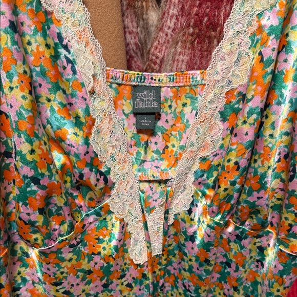 wild fable Yellow Floral Maxi Dress with Cream Lace - Picture 3 of 4